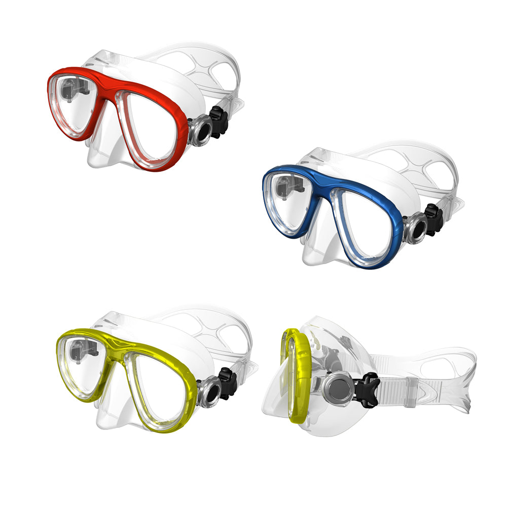 SeaPro Mini Ultra Low dykkermaske til børn i klart silikone med dobbelt glas.