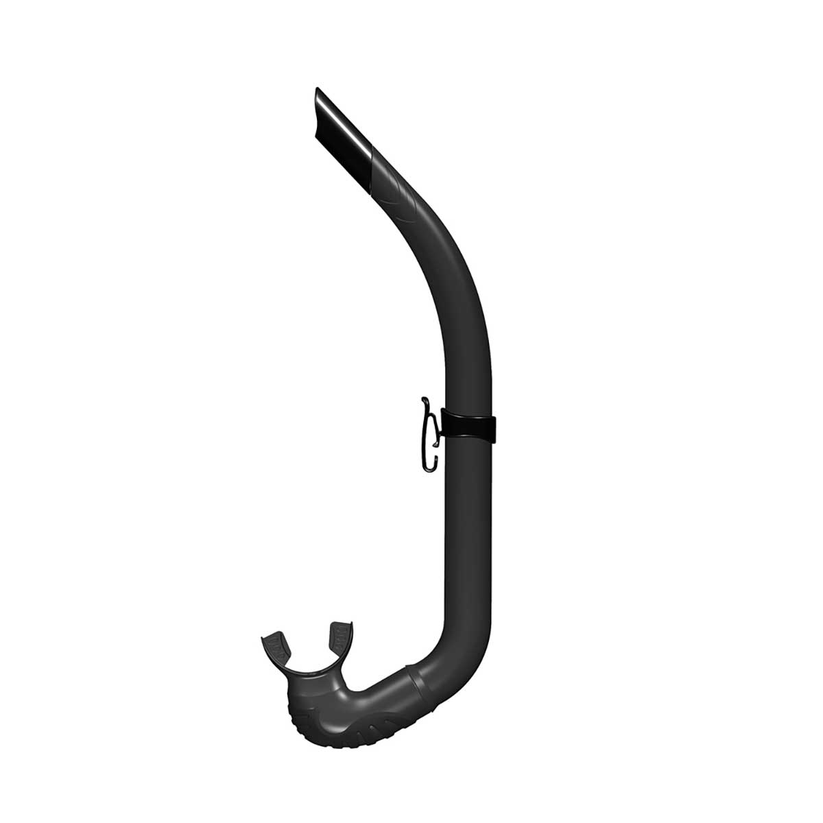 Klassisk sort SeaPro Hunter snorkel i strømlinet J-design.